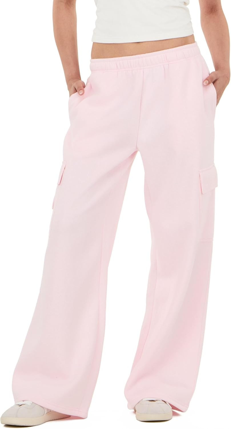 Forever 21 Women's Cargo Low-Rise Sweatpant, Oversized Wide-Leg | Amazon (US)