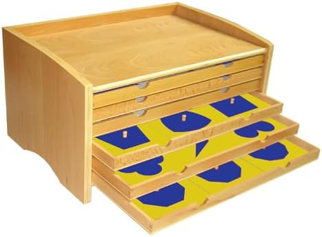 Kinderhuis AMI Elementry Casa Geometric Cabinet with 35 Thick Inserts, Montessori Materials, Ages... | Amazon (US)