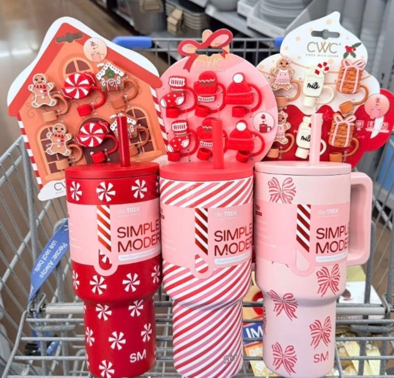 a festive holiday shopping scene captured in soft, bright lighting inside a cozy store aisle. A trio of Simple Modern tumblers in vibrant Christmas tones—candy-cane stripes, peppermint reds, and blush pink bows—sit perfectly arranged in a shopping cart. Behind them, charming CWC holiday Croc charms shaped like gingerbread men, peppermint candies, hot cocoa mugs, mittens, and mini houses create a whimsical, cheerful backdrop. The colors are crisp and nostalgic, mixing modern minimal design with classic Christmas sweetness. The whole composition feels playful, giftable, and aesthetic—perfect for holiday hauls, stocking stuffers, and viral Pinterest inspiration. clean, sharp focus, lifestyle product photography, holiday magic, cozy festive vibes.

⸻

🎄 Hashtags (Holiday, shopping, aesthetic, high-reach)

#holidayfinds
#christmasaesthetic
#simplemodern
#croccharms
#holidayhaul
#giftideas2024
#christmasgifts
#pinkchristmas
#peppermintseason
#holidayobsessed
#festiveszn
#walmartfinds
#stockingstuffers
#christmasdecor
#trendyheidi
#holidayfavorites
#girlygifts
#christmascup
#festivevibes
#christmasstyle


#LTKdayinmylife #LTKHoliday #LTKGiftGuide