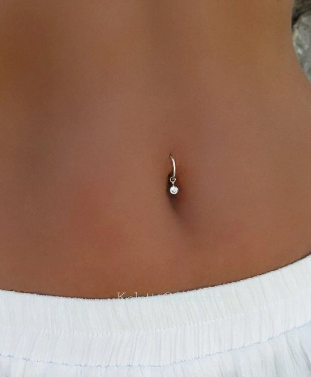 Tiny belly ring/Belly ring Clicker Pearl/Belly Ring Clicker/Surgical Steel Navel Piercings/Jewelr... | Etsy (US)