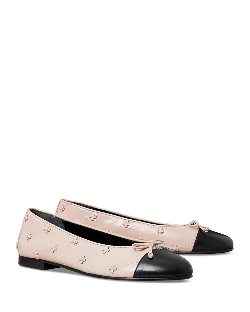 Tory Burch Women's Bunny Knot Cap Toe Leather Ballet Flats | Bloomingdale's (US)