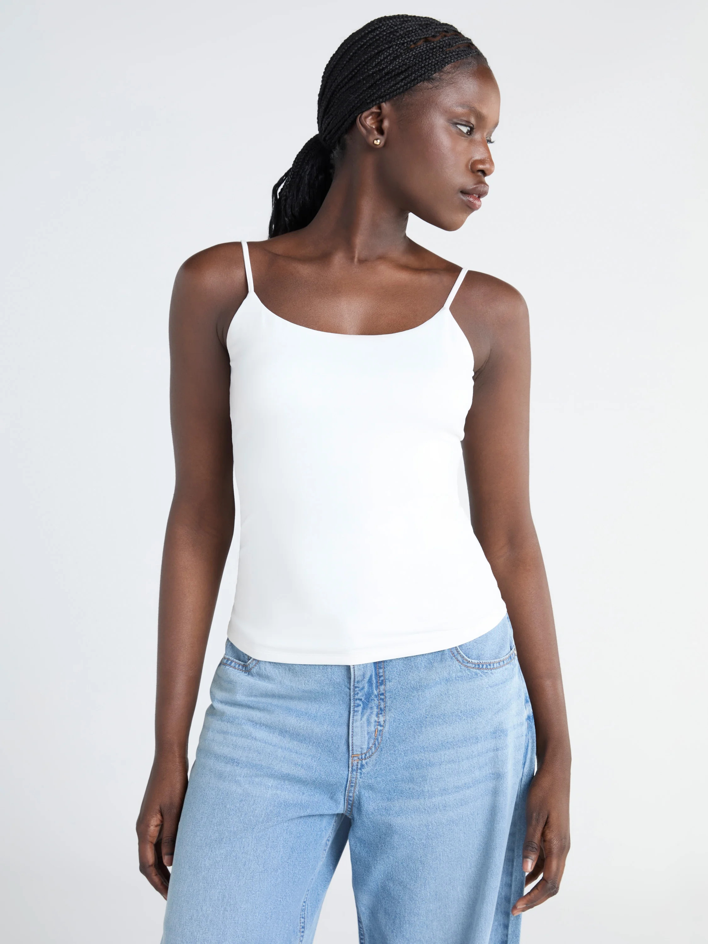 Scoop Women's Square Neck Contour Cami Top, Sizes XS-XXL | Walmart (US)