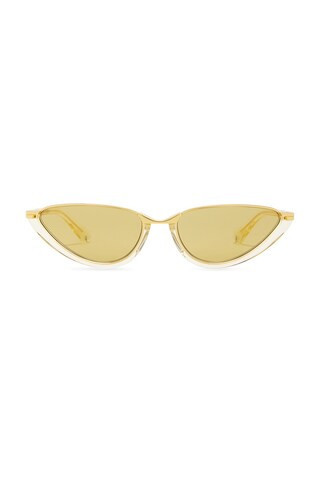 Bottega Veneta Cat Eye Sunglasses in Metallic Gold | FWRD 