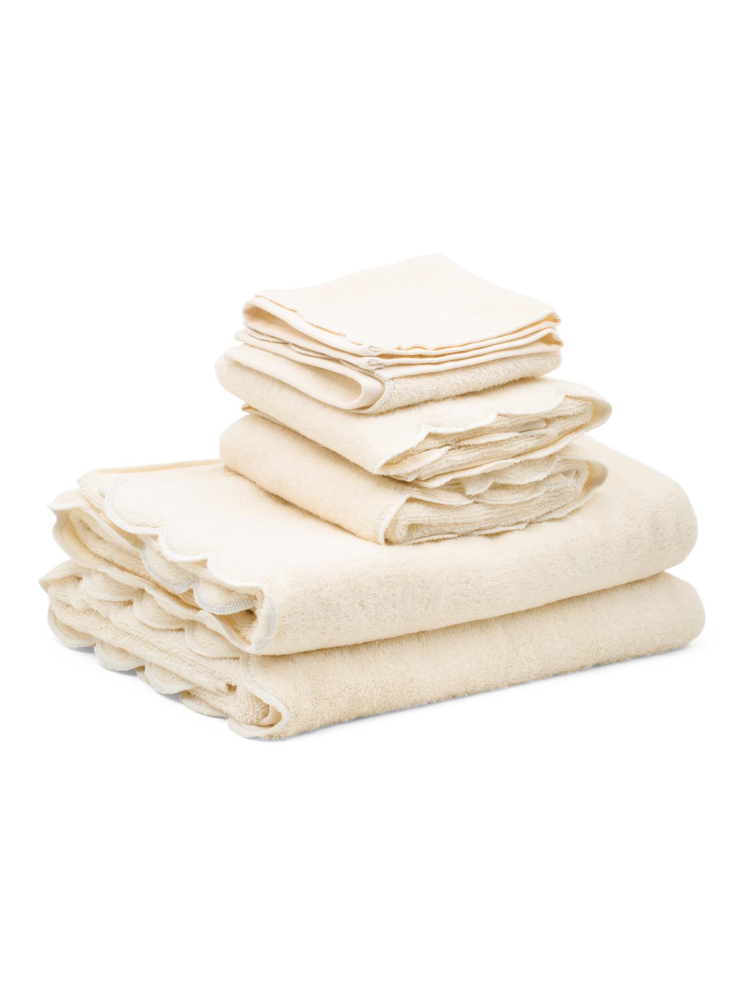 Made In Turkey 6pc Scalloped Embroidered Towels Bundle | Bed & Bath | Marshalls | Marshalls