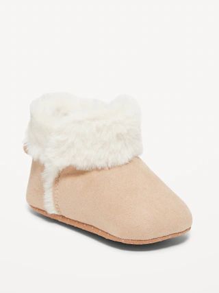 Faux-Suede Fold-Over Faux-Fur Booties for Baby | Old Navy (US)
