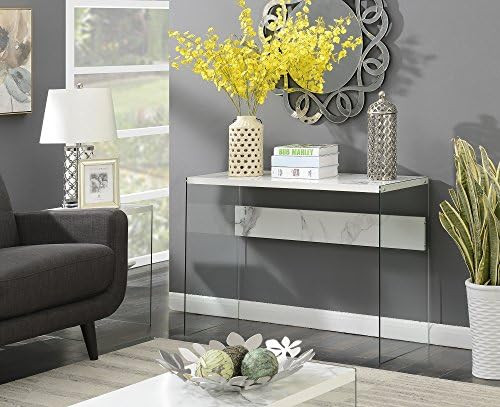 SoHo Glass Console Table/Desk, Barnwood/Glass | Amazon (US)