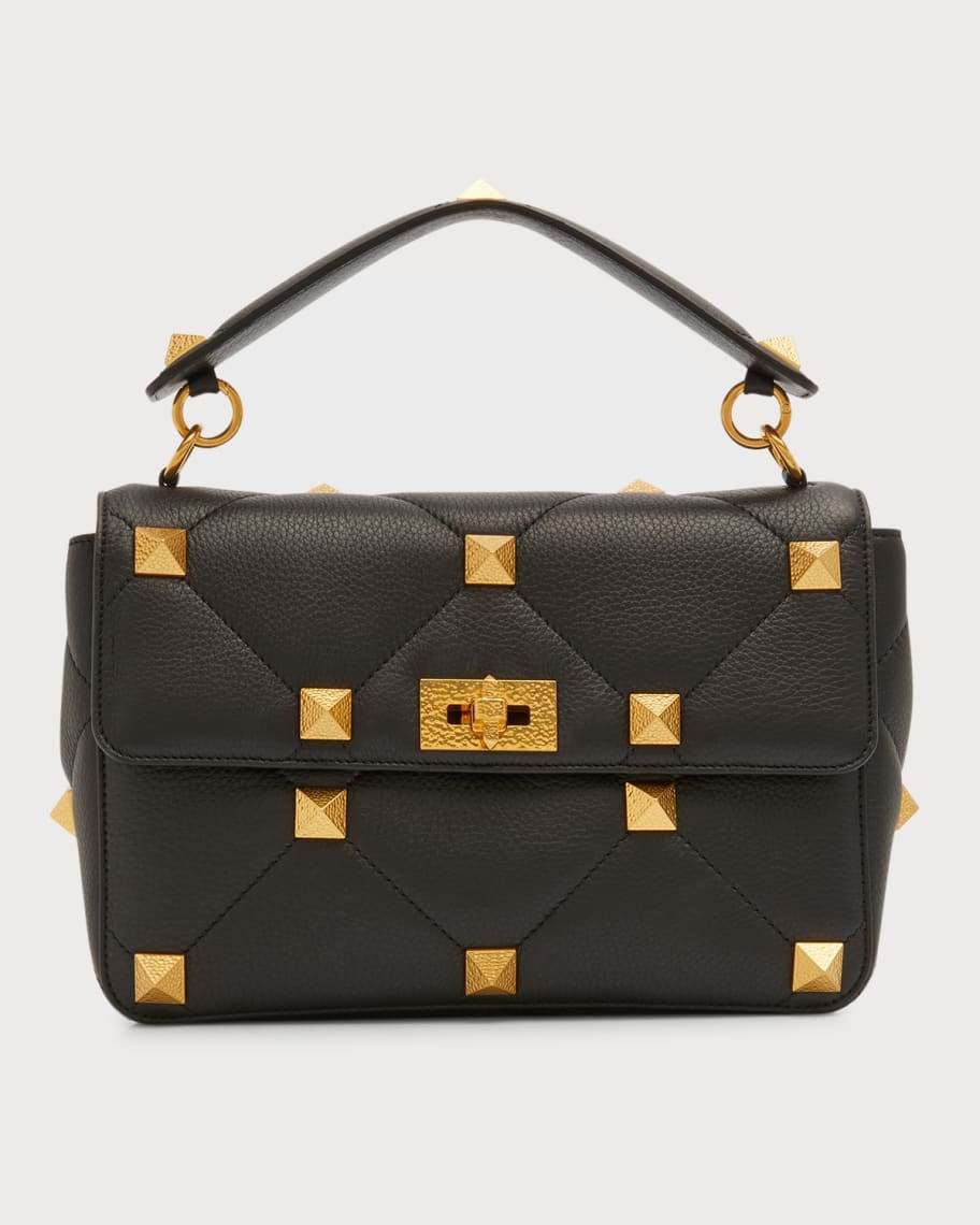 Valentino Garavani Large Roman Stud Leather Shoulder Bag | Neiman Marcus