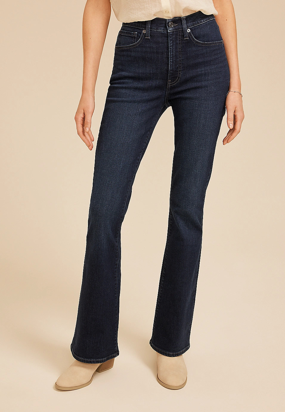 m jeans by maurices™ Dark Sculpt High Rise Flare Jean | Maurices