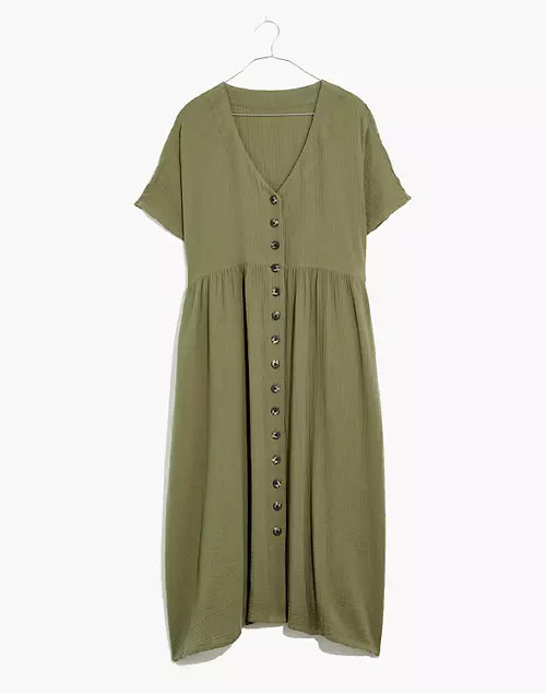 Lightspun Button-Front Midi Dress | Madewell