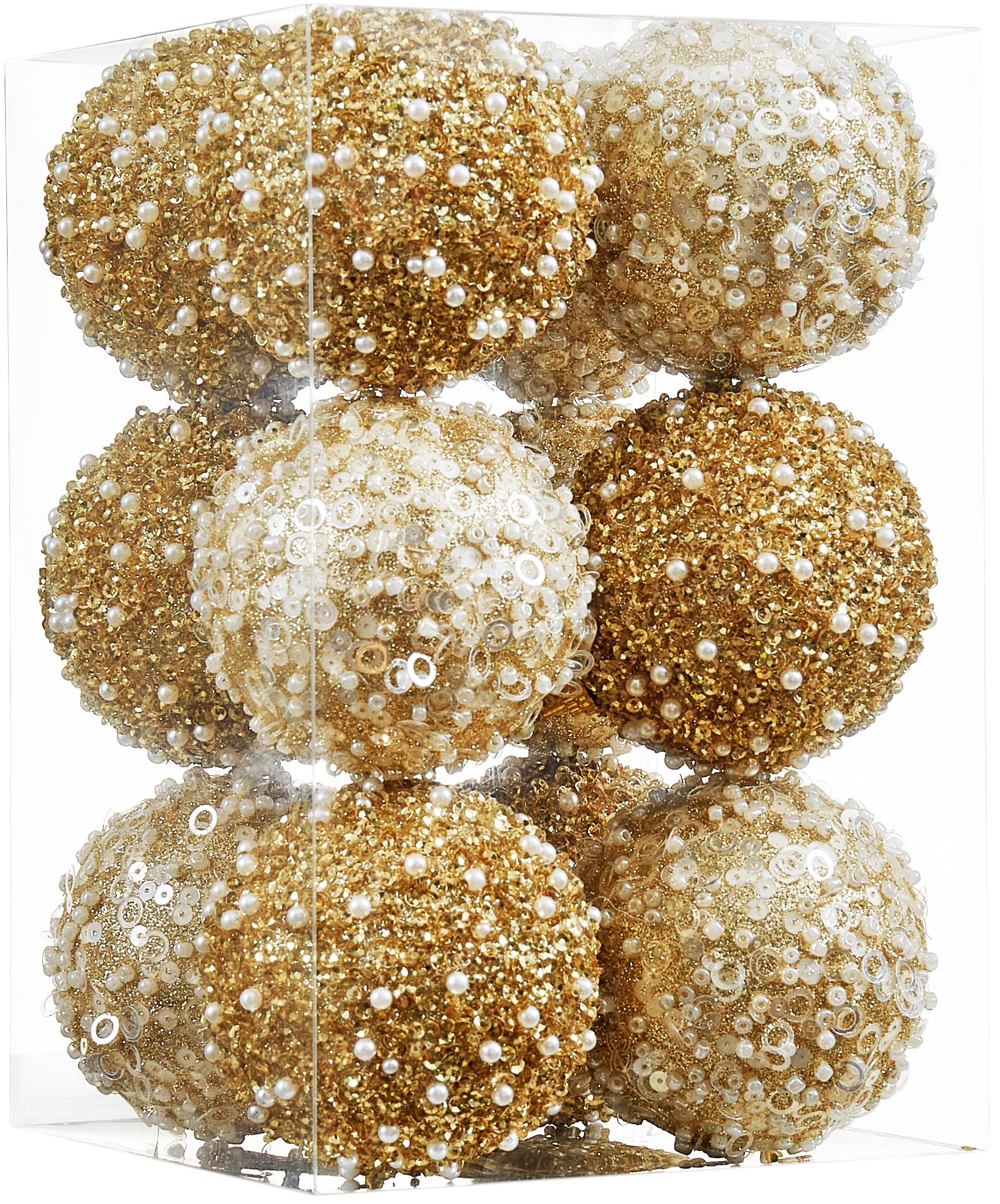 12CT Christmas Ball Ornaments, Gold Christmas Ball Decorations Shatterproof Plastic Hanging Pearl... | Amazon (US)