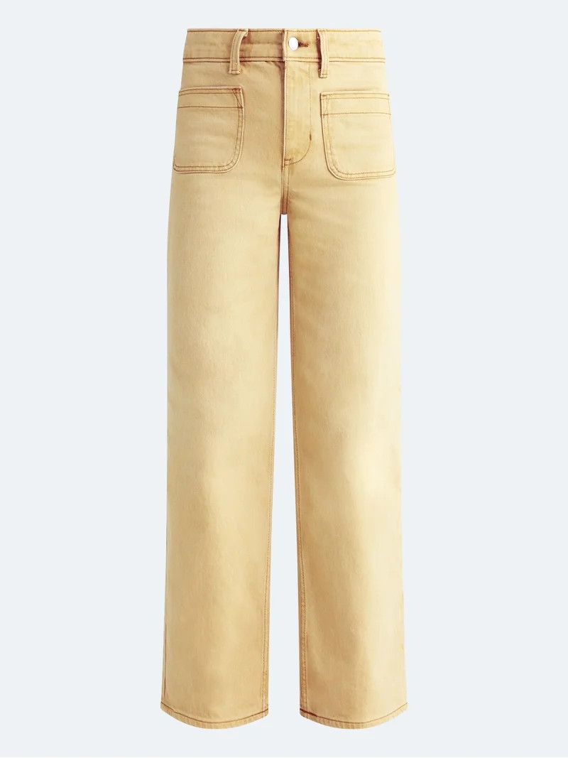 Free Assembly Women's and Women's Plus The Larchmont High Rise Patch Pocket Jeans, 32" Inseam, Si... | Walmart (US)
