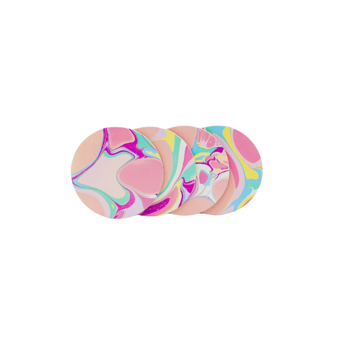 Marbled Leather Coasters — Fête Papier | Fete Papier