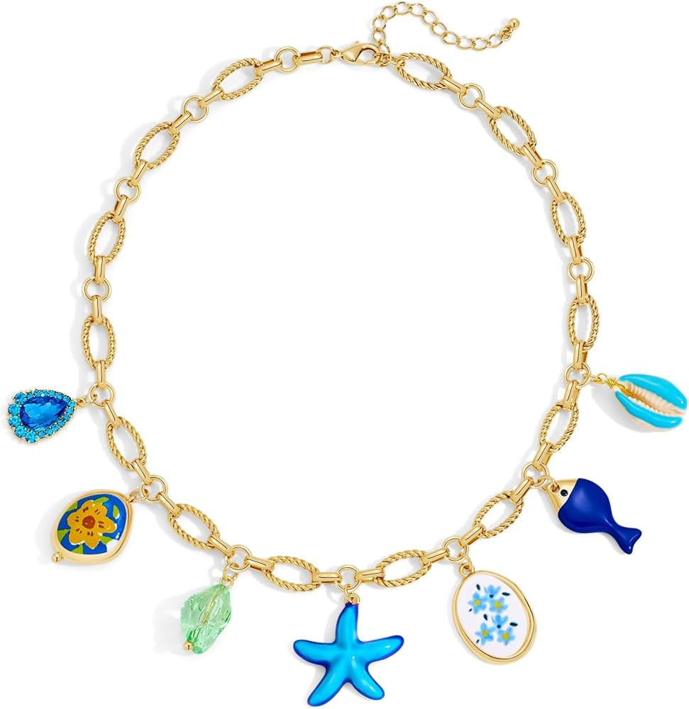 CLASSYZINT Shell Necklace for Women Gold Chain Necklace with Seashell Charms Summer Ocean Choker ... | Amazon (US)