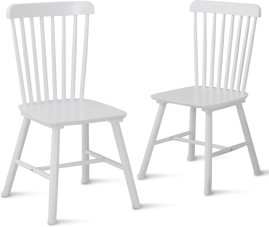 Dining Chairs Set of 2, Farmhouse Solid Wood Windsor Kitchen Chairs Set with Spindle Back for Res... | Amazon (US)