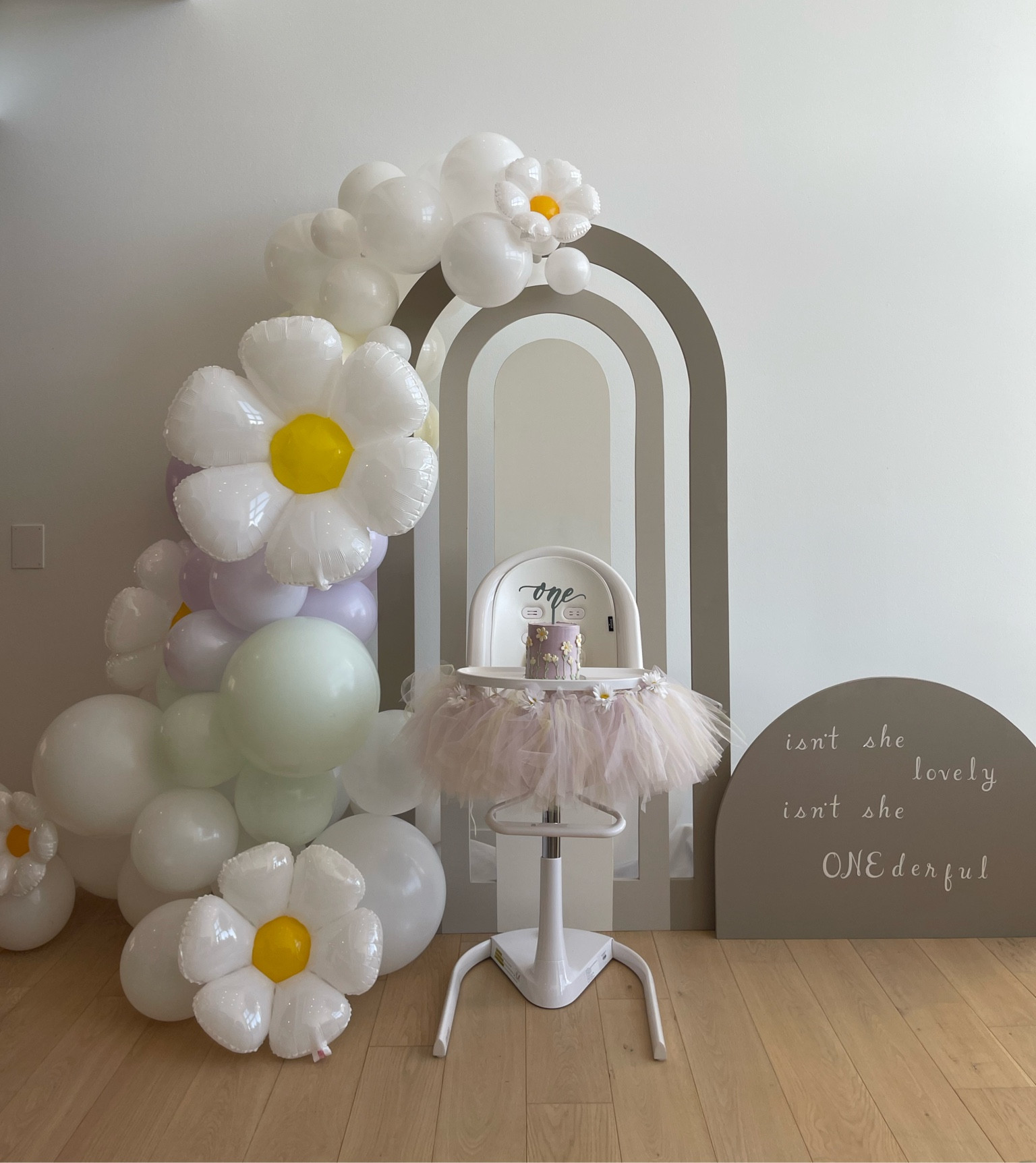 ONEderful first birthday party backdrop details 🌸
backboards were rentals, cake was ordered and the rest was a diy, linking items I purchased for the daisy balloon arch to come to life as well as the high chair skirt and cake topper 🎀

#LTKbaby #LTKkids #LTKparties