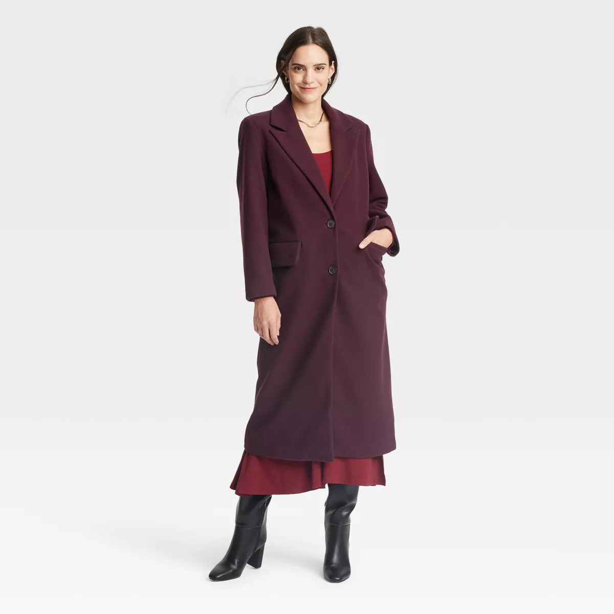 Women's Faux Wool Topcoat - A New Day™ | Target