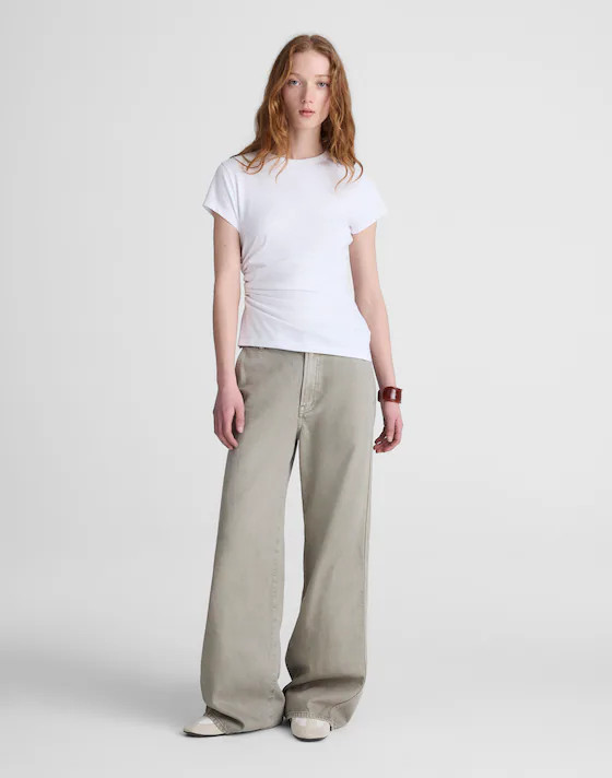 Asymmetric Ruched Tee in Allday Jersey | Madewell