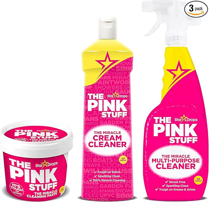 Stardrops - The Pink Stuff Miracle Cleaning Paste, Multi-Purpose Spray, And Cream Cleaner 3-Pack ... | Amazon (US)