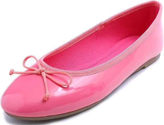 FEVERSOLE Women's Macaroon Colorful Memory Foam Cushion Insock Patent Ballet Flat | Amazon (US)