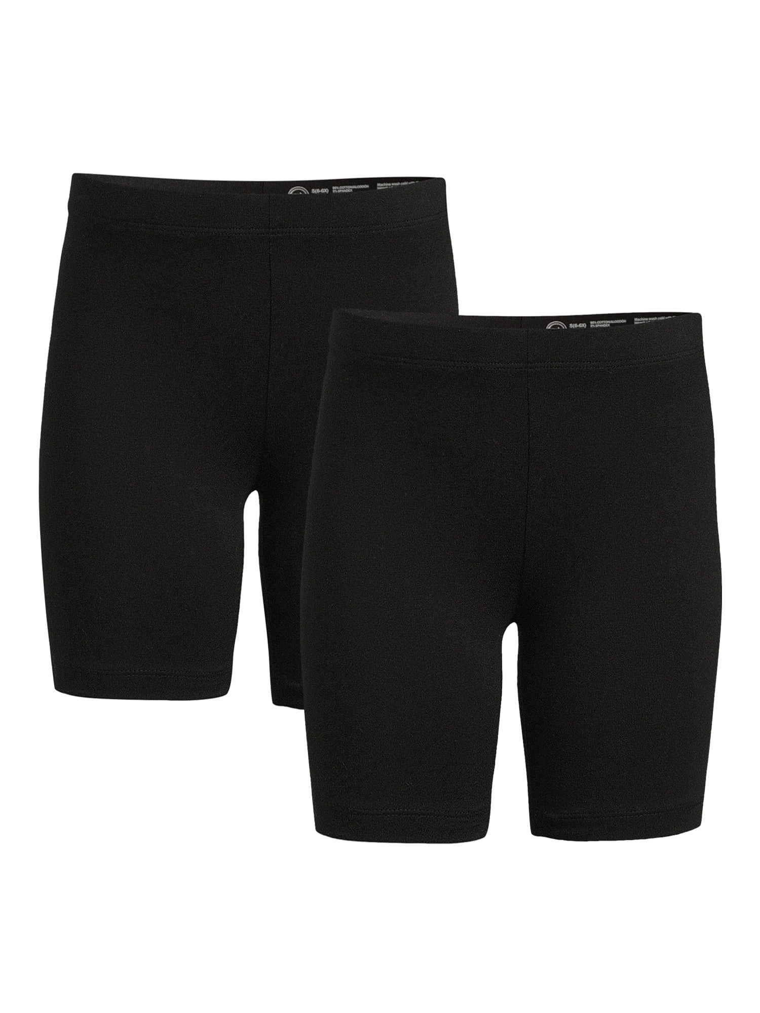 Wonder Nation Girls Bike Shorts, 2 Pack, Sizes 4-18 & Plus - Walmart.com | Walmart (US)