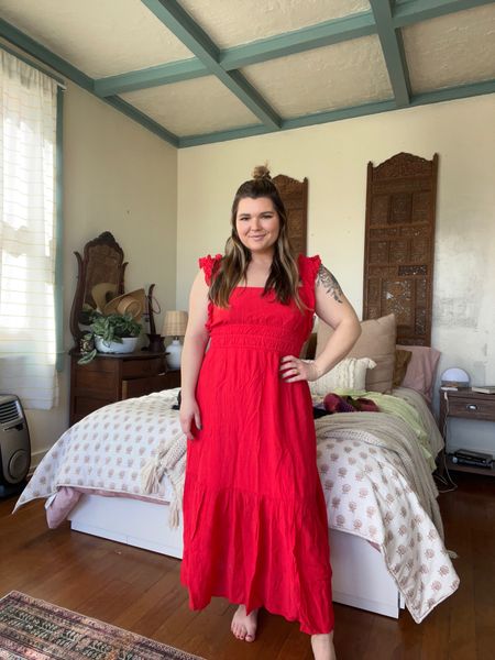 These red maxi dress from Abercrombie is such an easy throw on and go spring/summer piece. Comes in other colors too!
Wearing large petite 

#LTKcurves #LTKSeasonal #LTKunder100