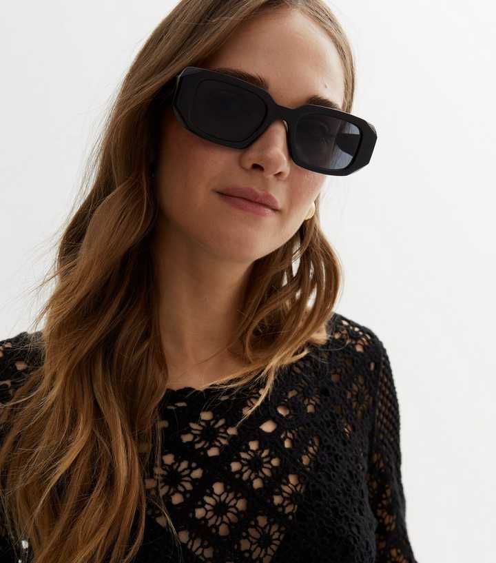 Black Rectangle Frame Sunglasses
						
						Add to Saved Items
						Remove from Saved Items | New Look (UK)