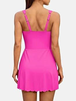 ATTRACO Women Tennis Dress Built-in Shorts Scalloped Golf Dress Adjustable Strap Athletic Dress S... | Amazon (US)