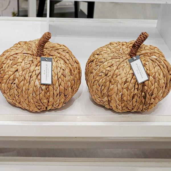 Decorative Raffia Pumpkin Figurine Brown - Threshold™ | Target