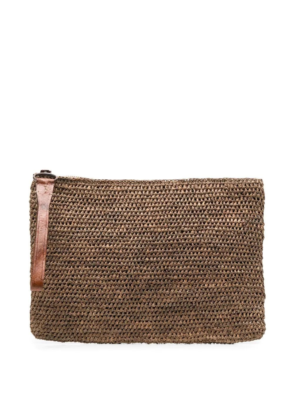 IBELIV woven zipped clutch bag - Brown | Farfetch Global