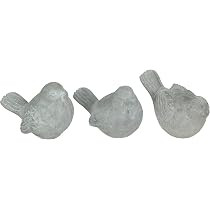 Things2Die4 Set of 3 Natural Gray Cement Songbird Statues Indoor Outdoor Accents, One Size | Amazon (US)