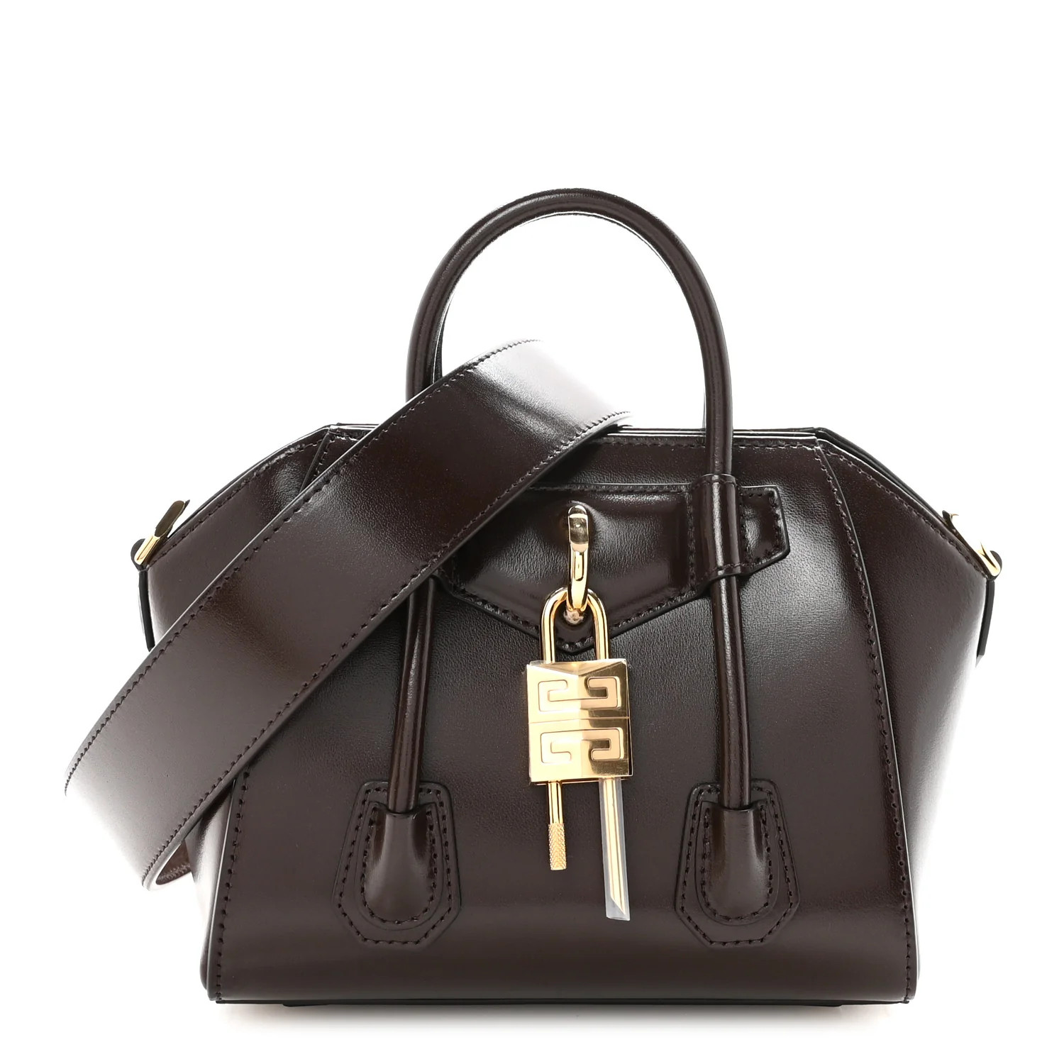 Box Calfskin Toy Lock Antigona Shoulder Bag Ebony Brown | FASHIONPHILE (US)