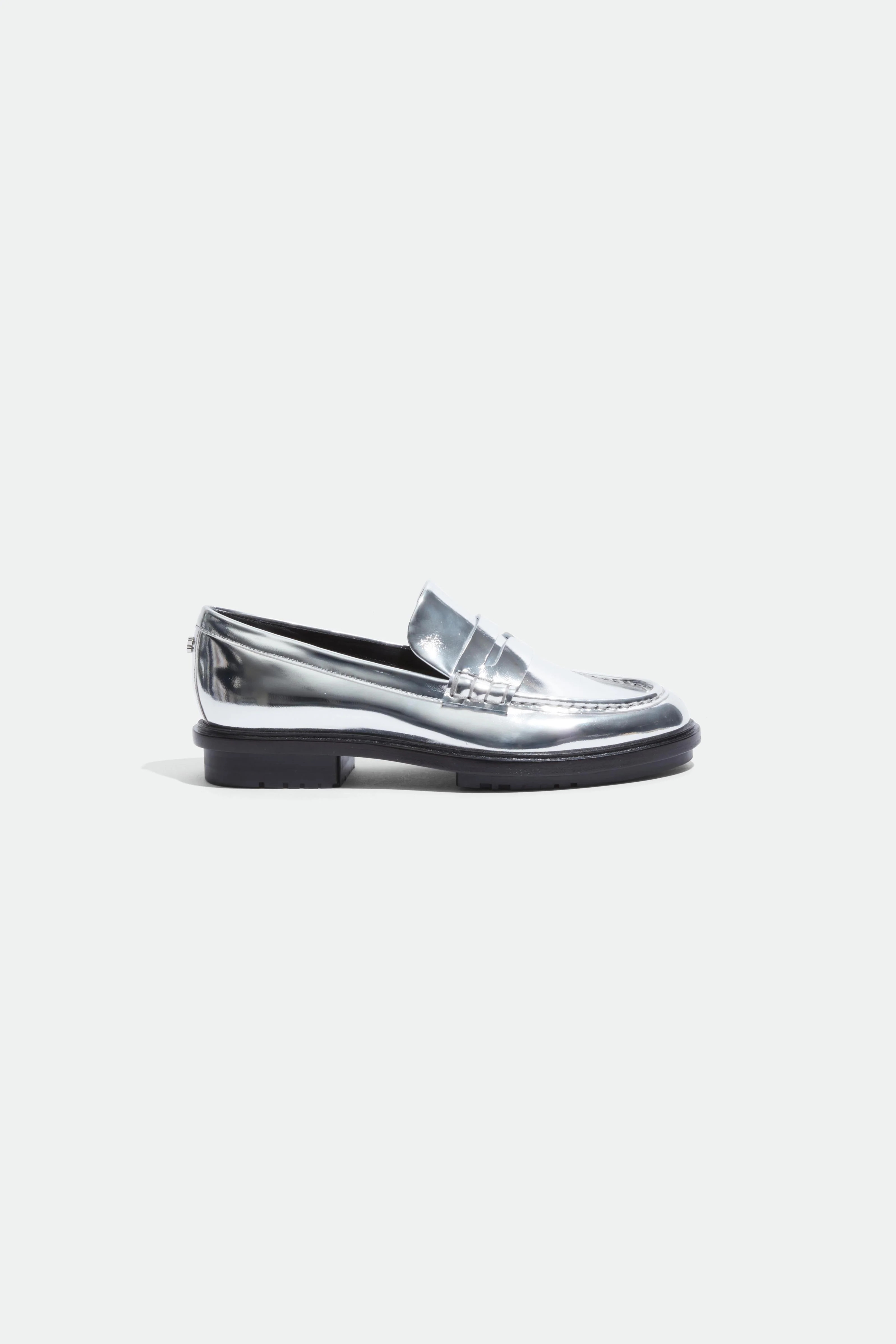 SIMKHAI Women's Harper Metallic Loafer in Silver, Size 40 | Simkhai