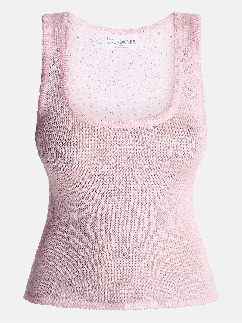 No Boundaries Sequin Sweater Tank Top, Women's and Women's Plus XXS-4X | Walmart (US)