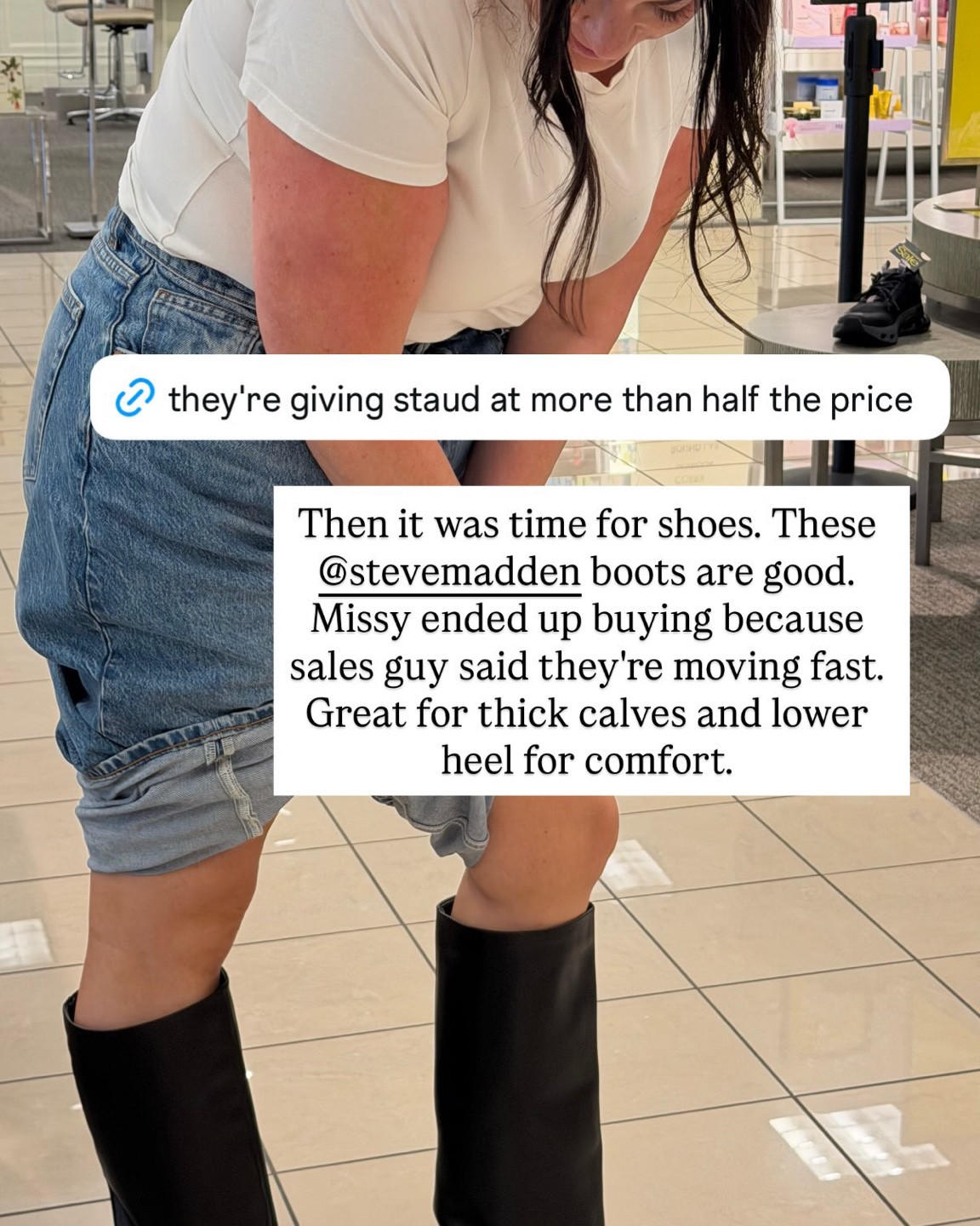 These Steve Madden boots are down from $269 ➡️ $179 and are going fast! Looks like Staud but at literally half the price. They’re roomy in the calves and have a lower heel for comfort and everyday wear.

#LTKSaleAlert #LTKWorkwear