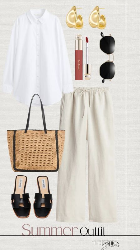Summer Outfit | Summer Fashion | Linen Pant | White Button Down | Sandals | Woven Bag

#LTKSeasonal #LTKStyleTip #LTKShoeCrush