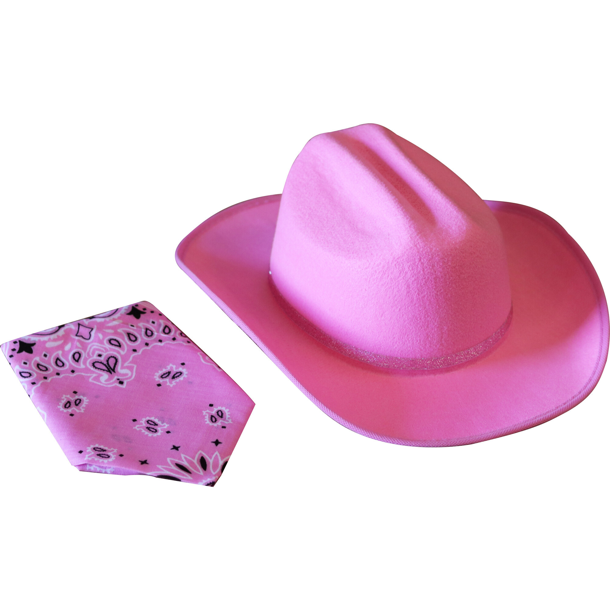 Jr. Cowboy Hat w/ Bandanna, Pink Sparkle | Maisonette