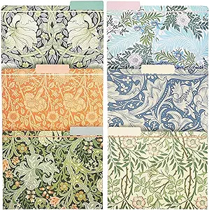 12 Pack William Morris Floral File Folders, Decorative 1/3 Cut Tab, Letter-Size Holders for Home ... | Amazon (US)