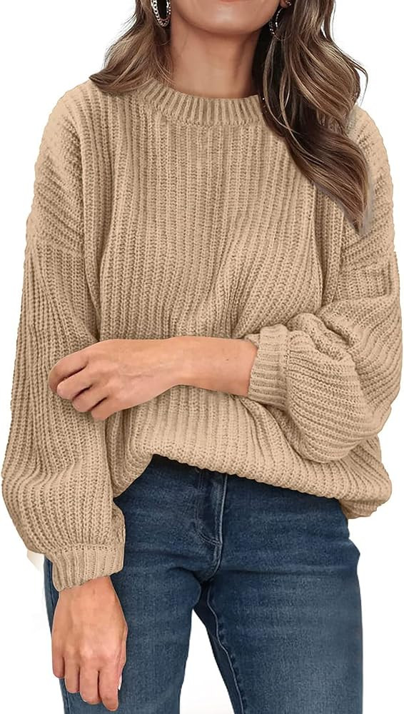PRETTYGARDEN Women's Fashion Sweater Long Sleeve Casual Ribbed Knit Winter Clothes Pullover Sweat... | Amazon (US)