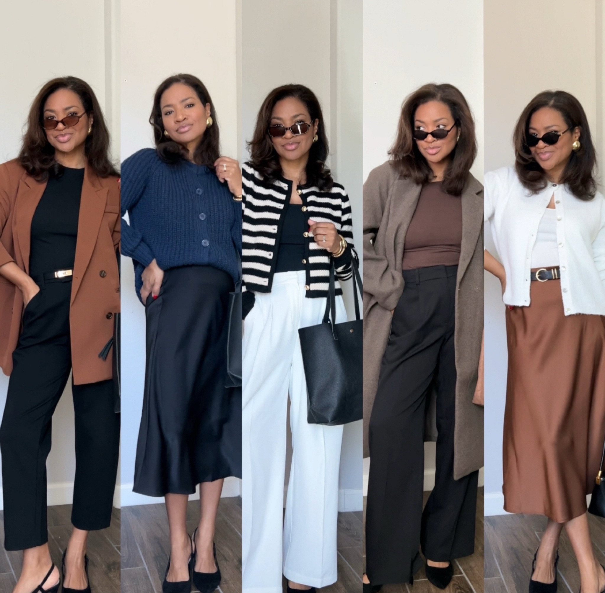 Office looks! A lot of these are in my winter capsule wardrobe! Wearing a medium in the brown blazer , a medium in the navy cardigan. Small in striped cardigan. Small in skirts and pants 



#LTKStyleTip #LTKFindsUnder100 #LTKFindsUnder50