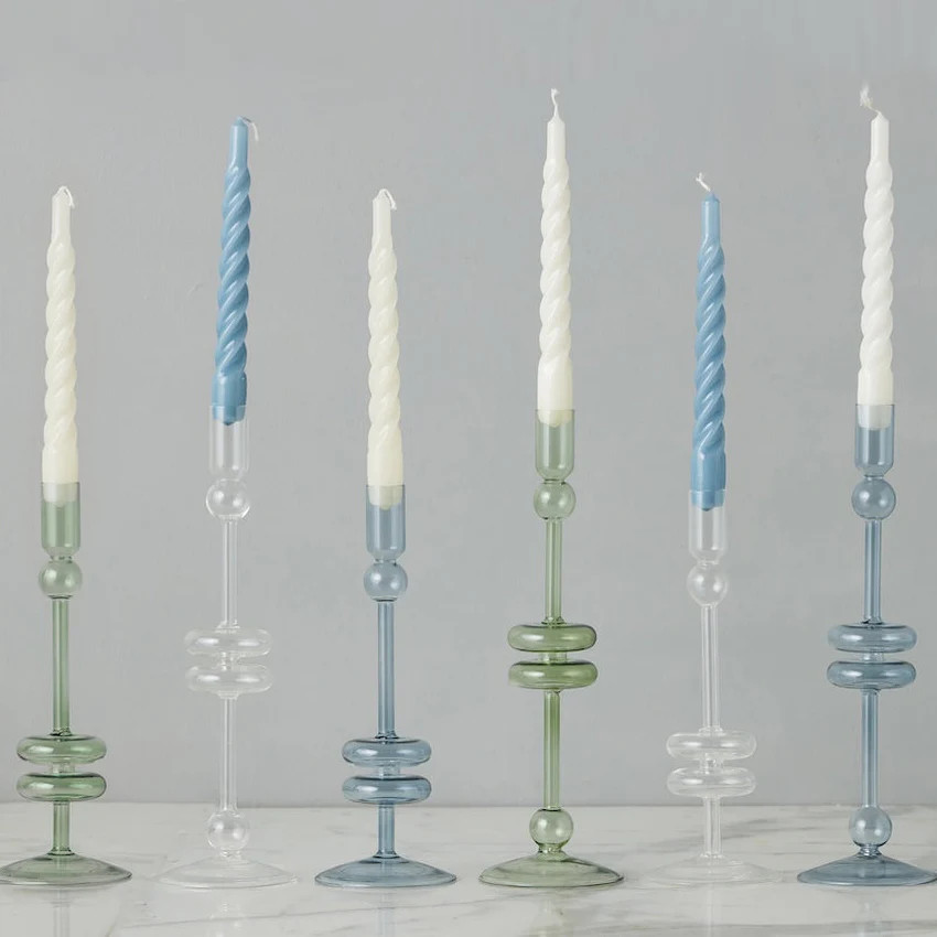 Etu Home Glass Candlestick Set of 2 | Paynes Gray Inc