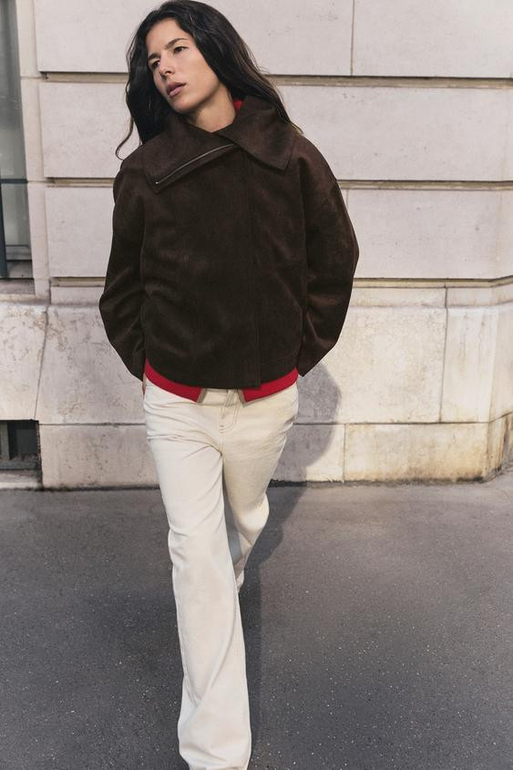 WIDE-COLLAR BOMBER JACKET | Zara US