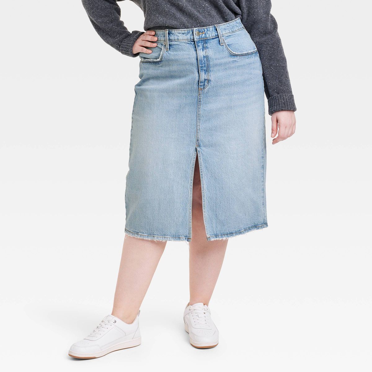 Women's High-Rise Denim Midi Skirt - Universal Thread™ | Target