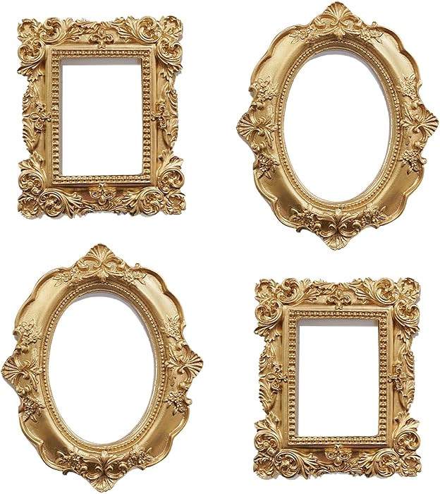 4 Pcs Mini Gold Picture Frames, Tiny Vintage Picture Frames Antique Small Photo Frame for Home Ho... | Amazon (US)