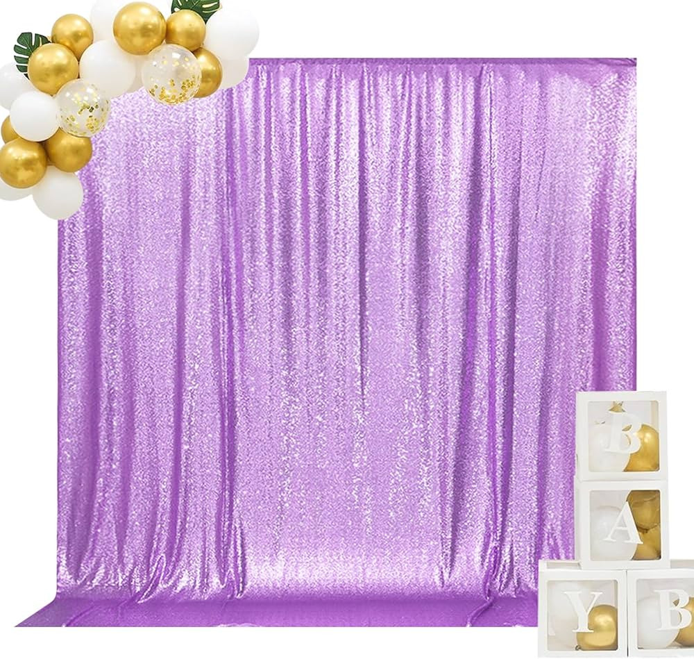 SquarePie Sequin Backdrop Non-Transparent Background Sparkly Curtain for Wedding Party 6FT x 8FT ... | Amazon (US)