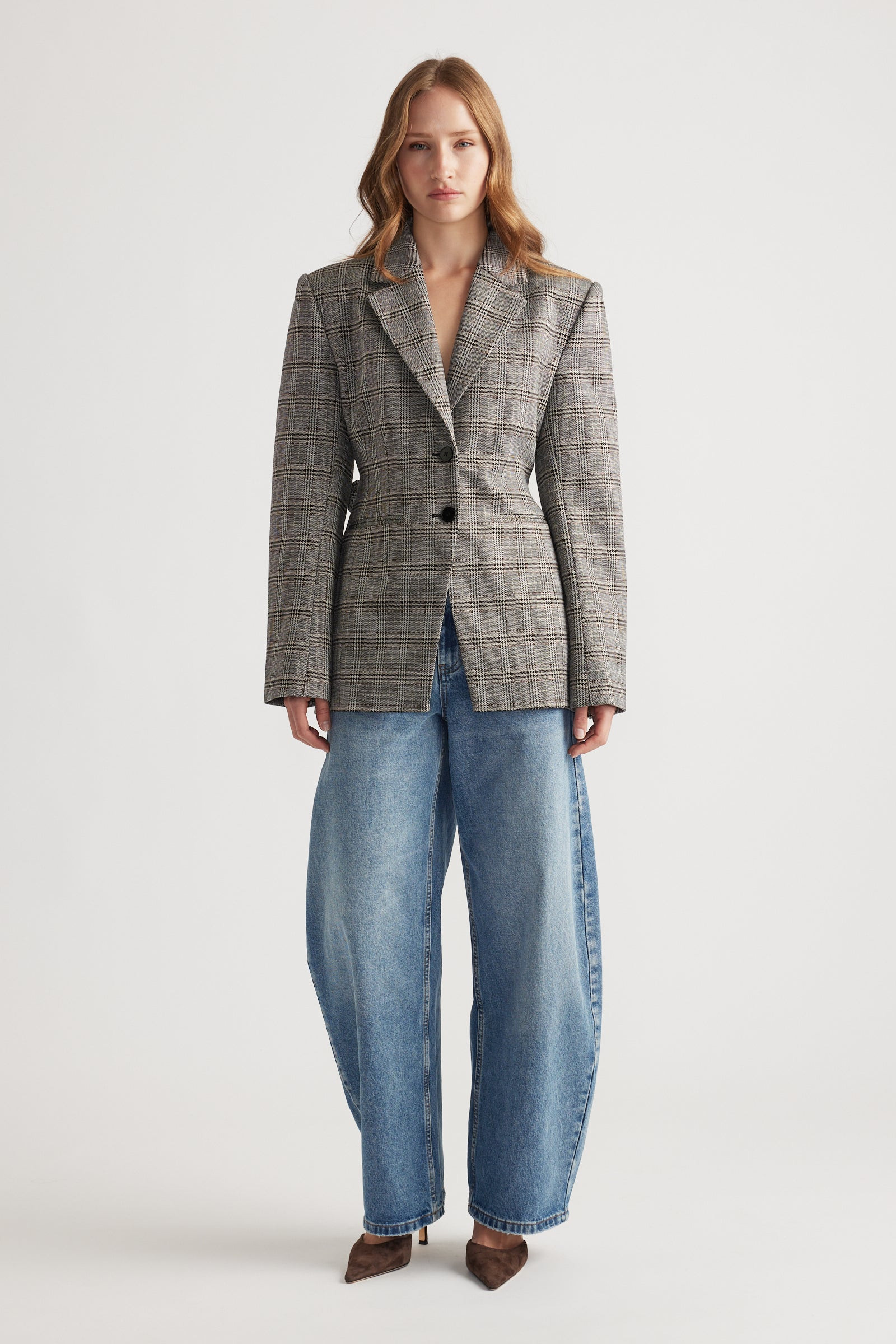 Lydia Structured Blazer - Check | DECJUBA
