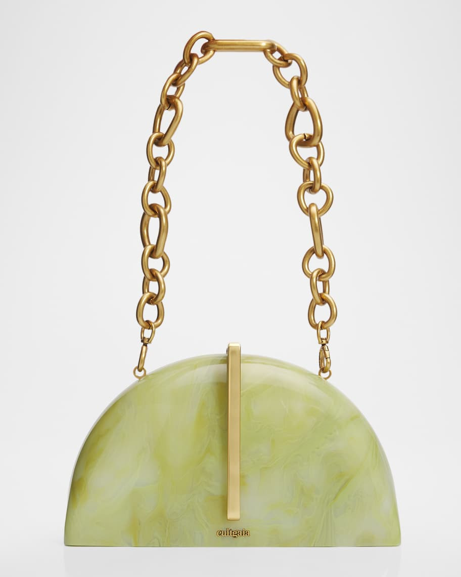 Cult Gaia Laguna Acrylic Half-Moon Clutch Bag | Neiman Marcus