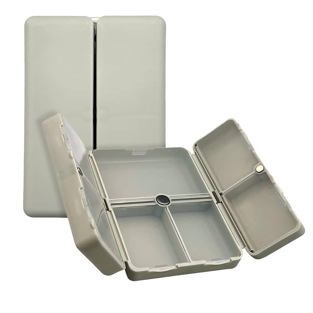 EZY DOSE Bi-Foldable Magnetic Pill Case, Medicine Planner, Vitamin Organizer Box, Snap-Shut for S... | Amazon (US)