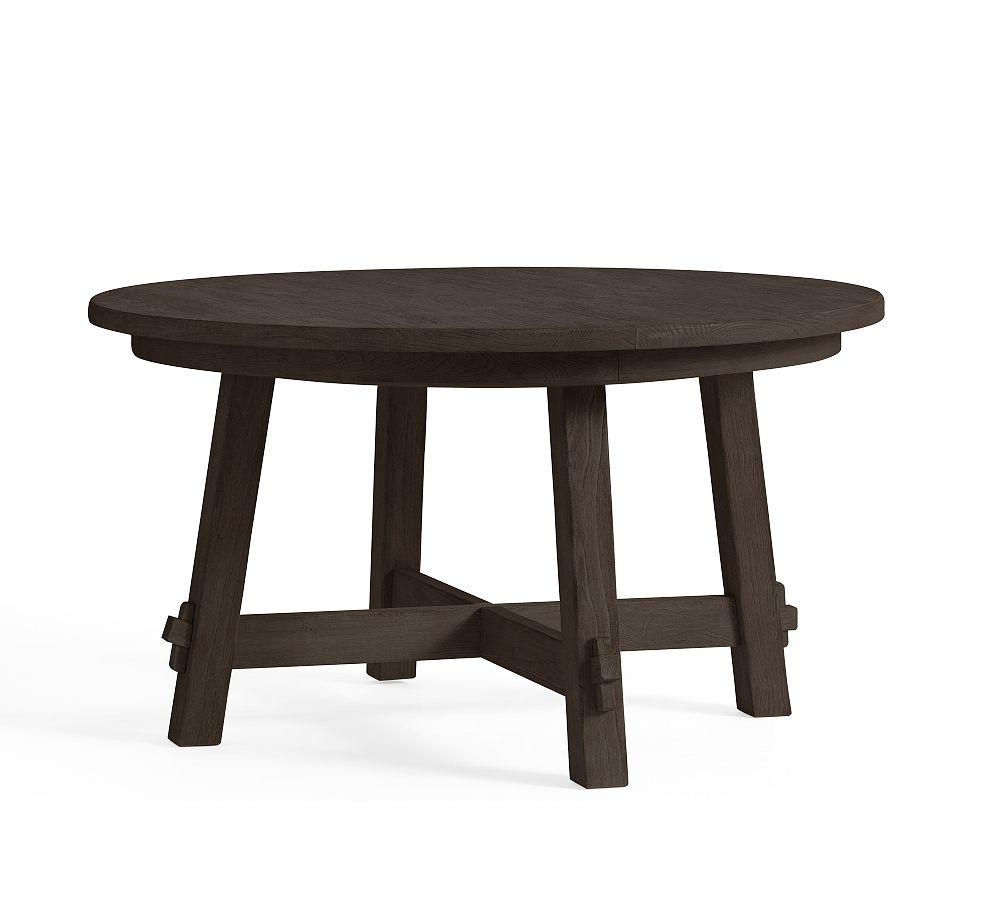 Toscana Round Extending Pedestal Dining Table, Dusty Charcoal, 54"" - 72"" L | Pottery Barn (US)
