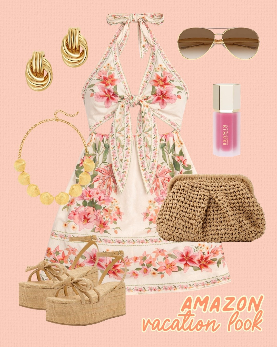 This outfit is screaming for a beach getaway! Obsessed with this floral dress paired with the raffia accessories.

#LTKSeasonal #LTKgrwm #LTKootd