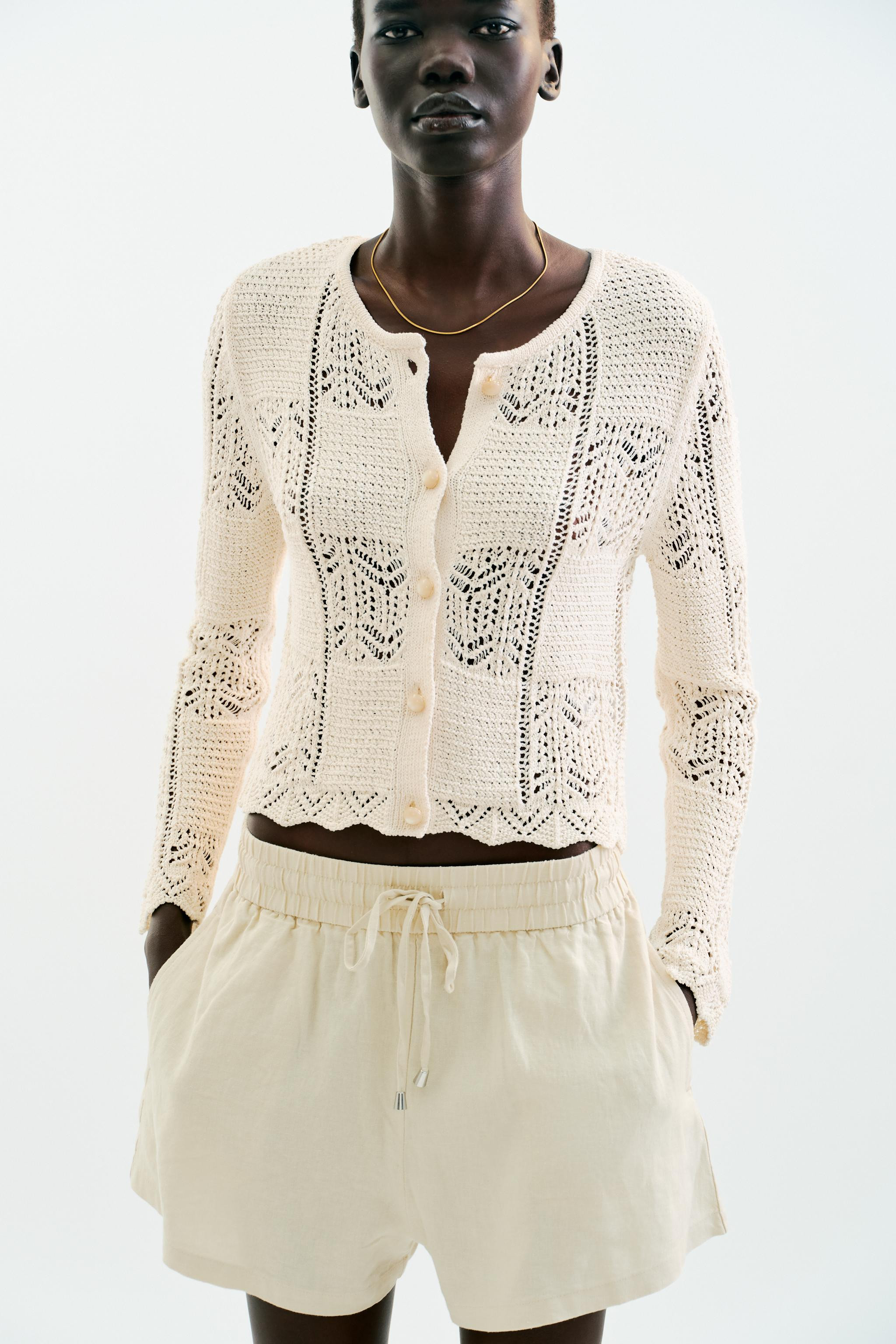 POINTELLE KNIT CARDIGAN | Zara UK